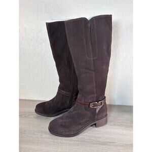 New! Clarks Collection Women's Dark Brown Suede Maye Aster Boots Size 6.5 W Wide